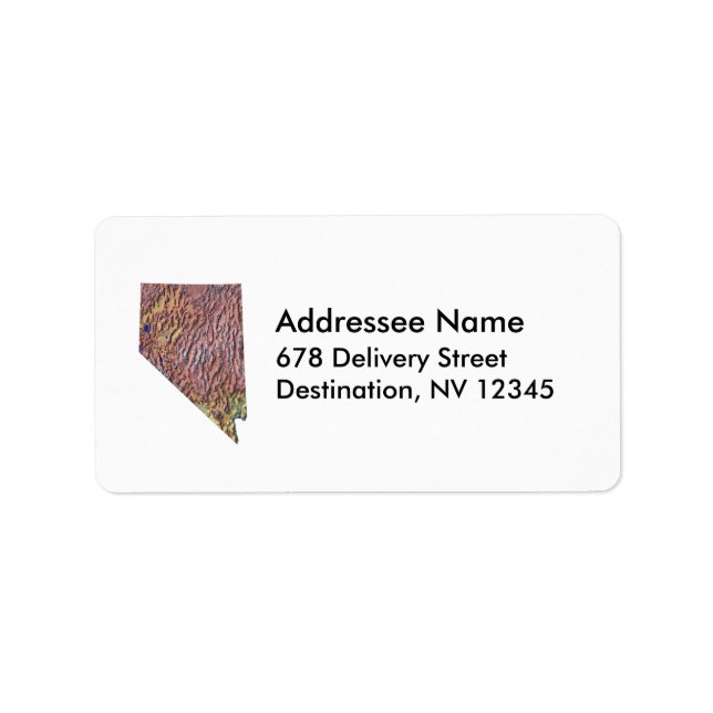 Nevada Map Address Label (Front)