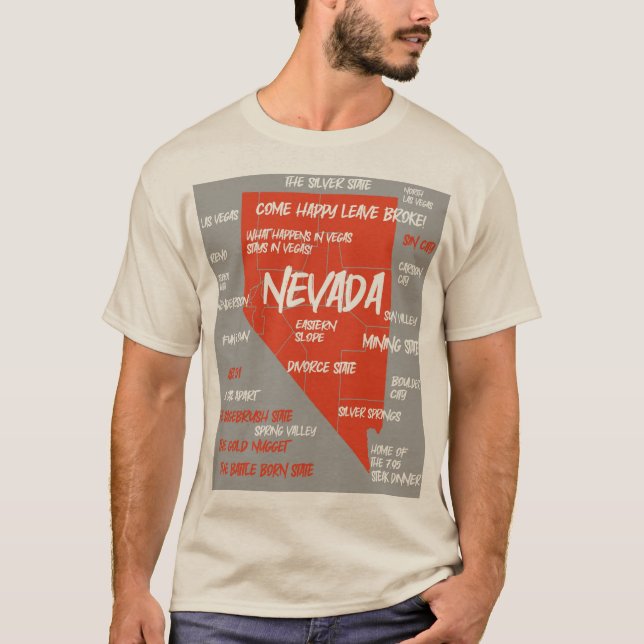 Nevada map design T-Shirt (Front)