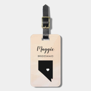 Nevada Map Luggage Tag, Wedding Party Welcome Tag