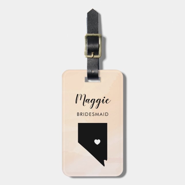 Nevada Map Luggage Tag, Wedding Party Welcome Tag (Front Vertical)