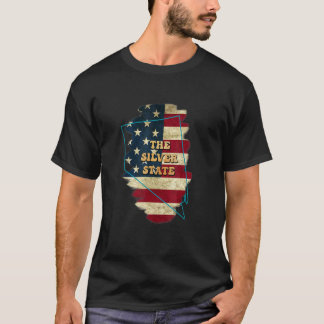 Nevada Nv Us Flag Motto T-Shirt