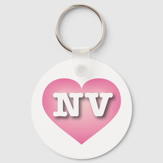 Nevada Pink Fade Heart - I love NV Key Ring (Front)