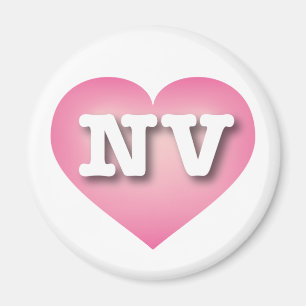 Nevada Pink Fade Heart - I love NV Magnet