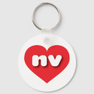 Nevada red heart - I love nv Key Ring