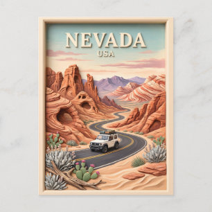 Nevada Road Trip Valley of Fire Vintage 3D Texture Postcard