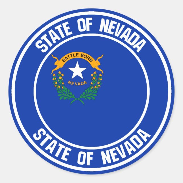 Nevada Round Emblem Classic Round Sticker (Front)