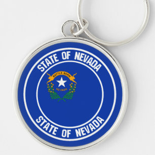 Nevada Round Emblem Key Ring