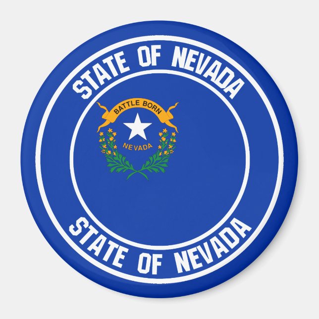 Nevada Round Emblem Magnet (Front)