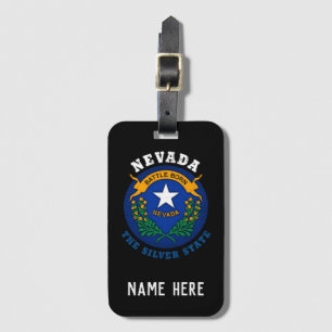 NEVADA SILVER STATE FLAG LUGGAGE TAG