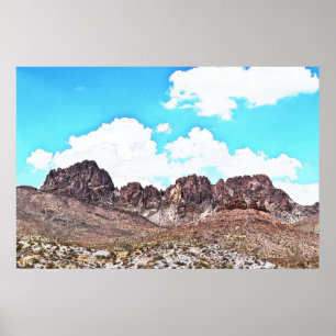 Nevada Spirit Mountains Landscape Art Style Poster