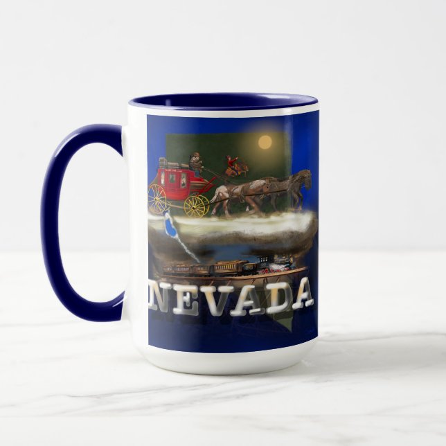Nevada Stagecoach Artwork Mug (Left)