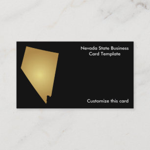 Nevada State Business Card Metallic Gold