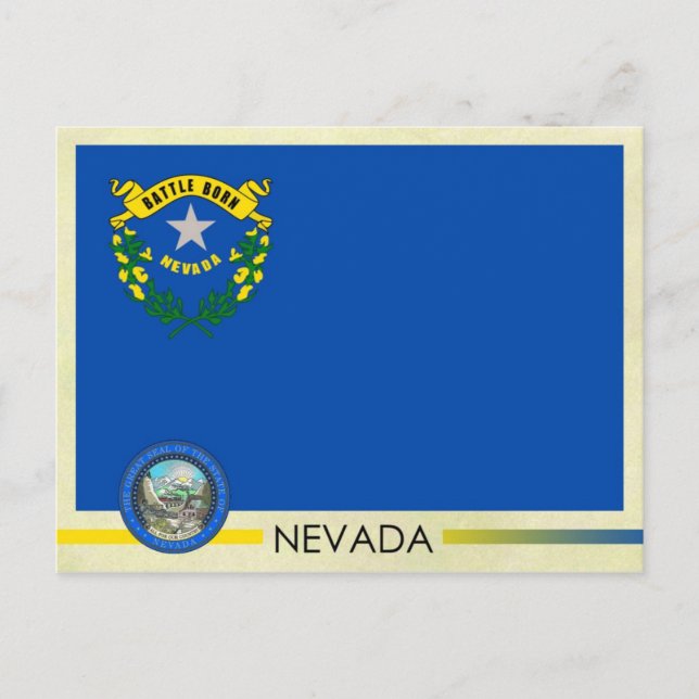 Nevada State Flag and Seal Postcard (Front)
