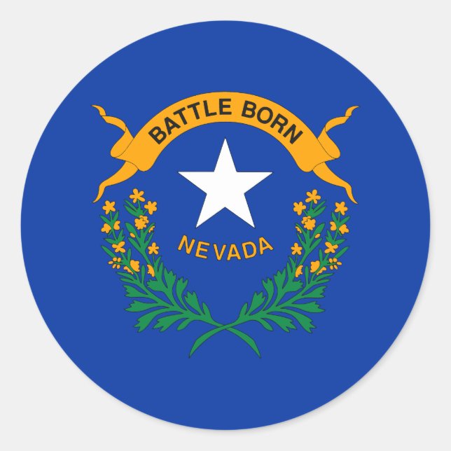 Nevada State Flag Classic Round Sticker (Front)