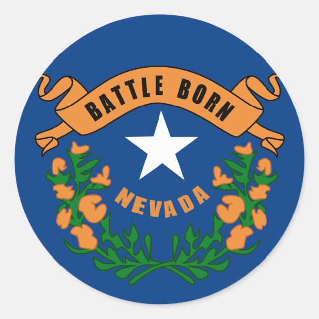 Nevada State Flag Classic Round Sticker (Front)
