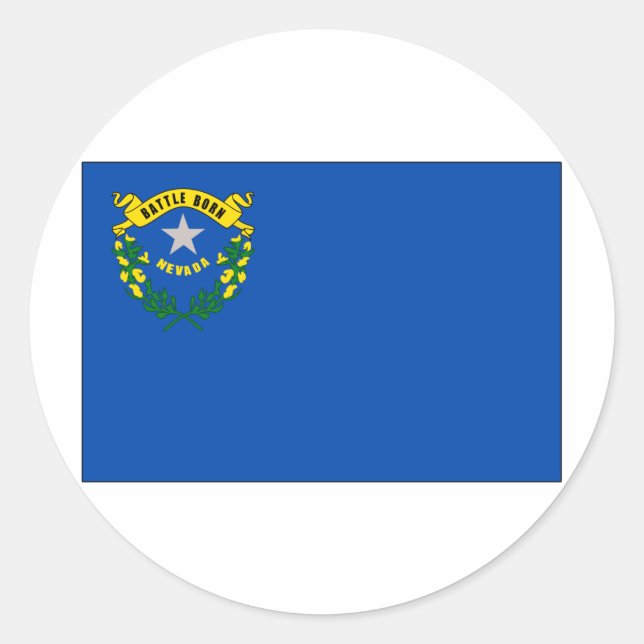 Nevada State Flag Classic Round Sticker (Front)
