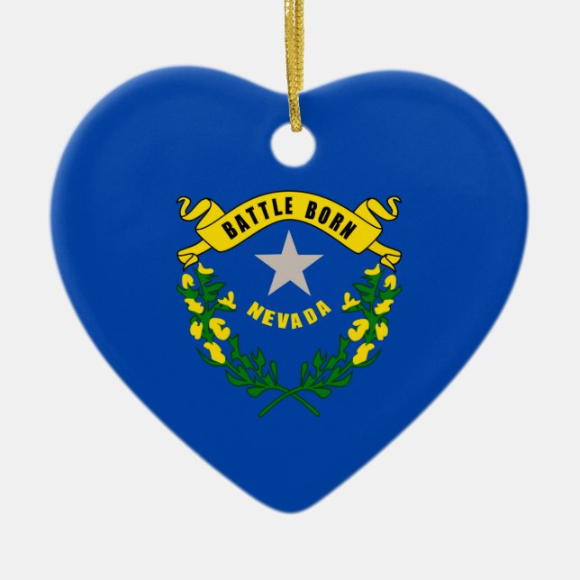 Nevada State Flag Design Ceramic Tree Decoration (Front)