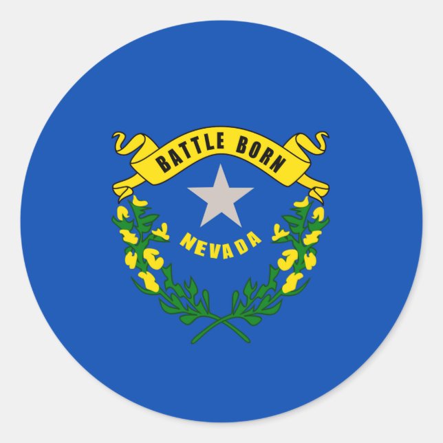 Nevada State Flag Design Classic Round Sticker (Front)