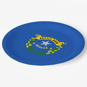 Nevada State Flag Design Paper Plate