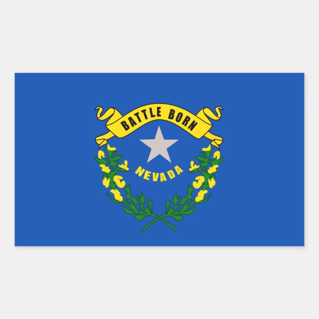 Nevada State Flag Design Rectangular Sticker (Front)