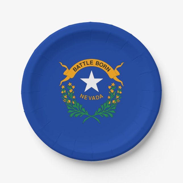 Nevada State Flag Paper Plate (Front)