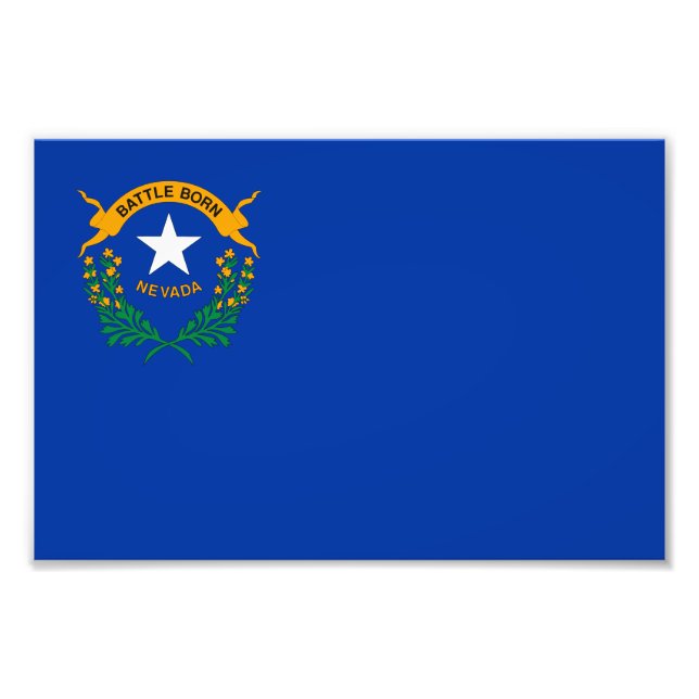 Nevada State Flag Photo Print (Front)