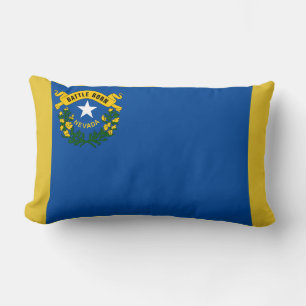 Nevada State Flag Print Patriotic Lumbar Cushion