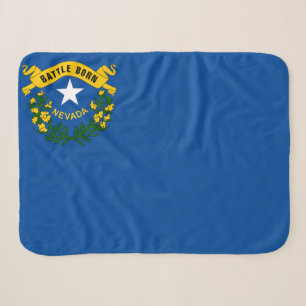 Nevada State Flag Print Patriotic Sherpa Blanket