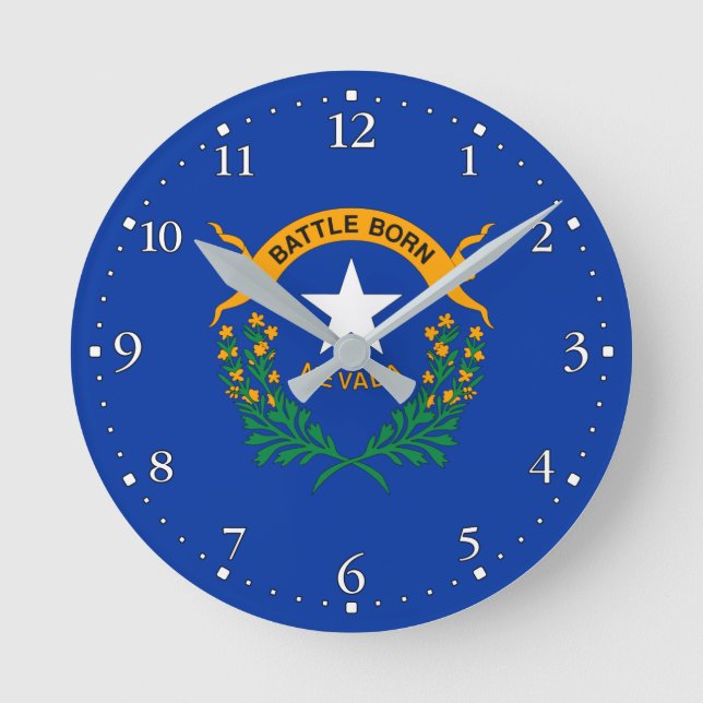Nevada State Flag Round Clock (Front)