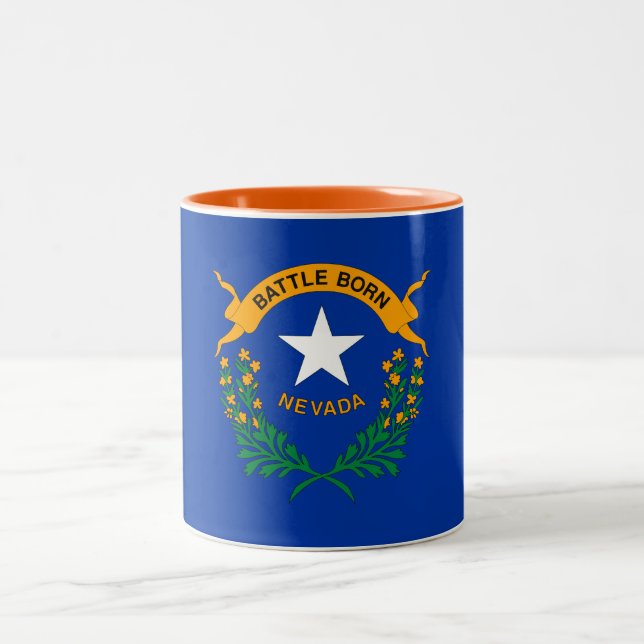 Nevada State Flag Two-Tone Coffee Mug (Center)