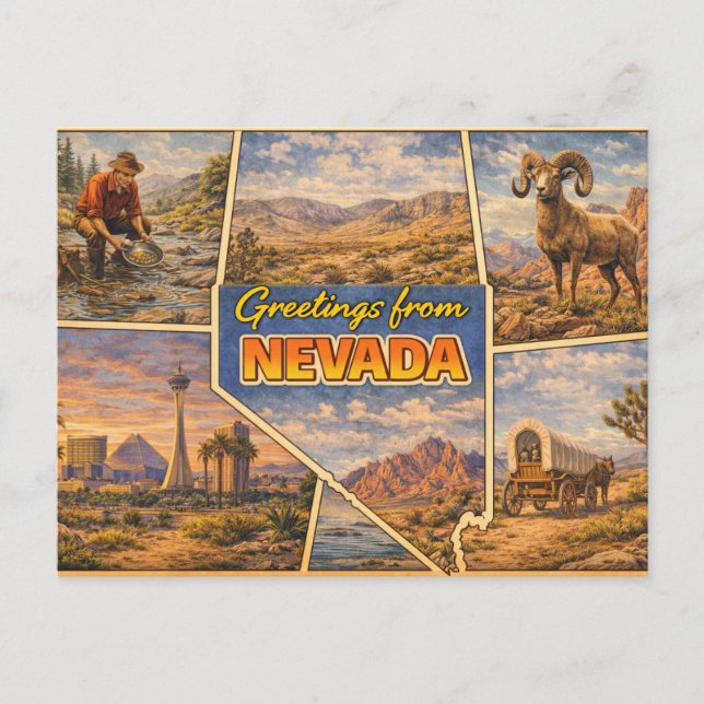 Nevada State Postcard (Front)