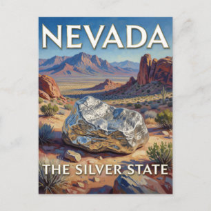 Nevada State Pride Desert Scenery With Silver Postcard