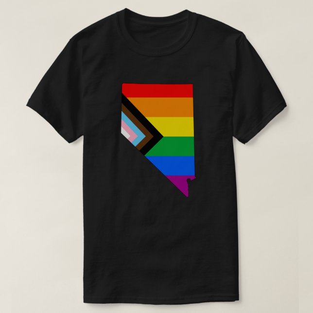 Nevada State Pride LGBTQ Progress Pride T-Shirt (Design Front)