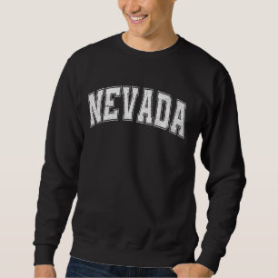 Nevada State Retro White Varsity Vintage Text Sweatshirt