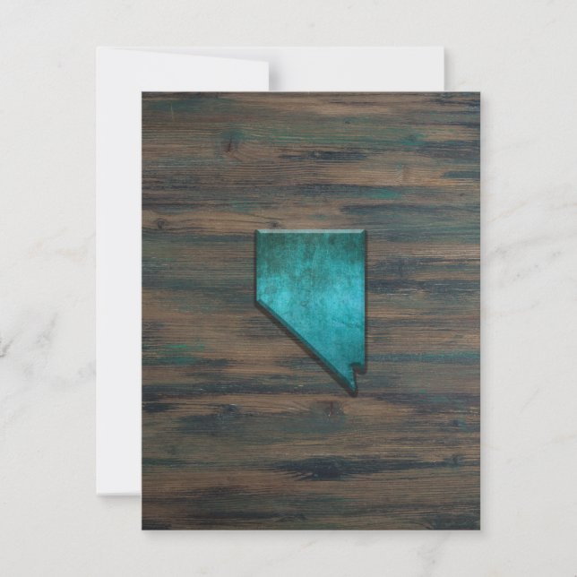 Nevada State Shape Teal Thank You Card (Front)
