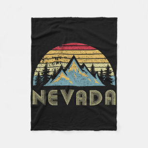 Nevada Tee - Retro Vintage Mountains Nature Hiking Fleece Blanket