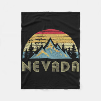 Nevada Tee - Retro Vintage Mountains Nature Hiking Fleece Blanket