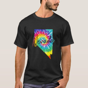 Nevada Tie Dye State Map Pride Hippie Vintage Retr T-Shirt