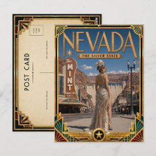 Nevada Vintage Art Deco Golden Age Postcard