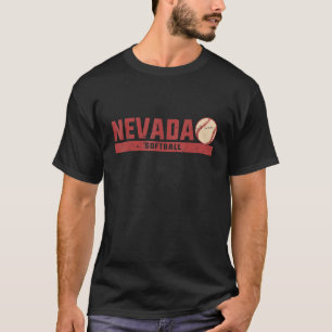 Nevada Vintage Softball Coach Team Retro Softball  T-Shirt
