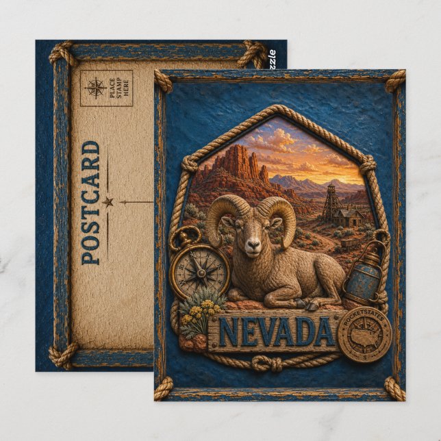 Nevada Vintage Travel Postcard (Front/Back)