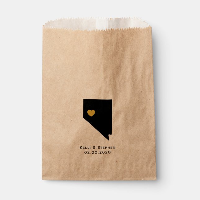 Nevada Wedding Favour Treat Sacks, Gift Bags (Front)