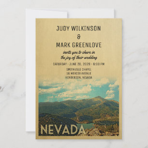 Nevada Wedding Invitation Vintage Mid-Century