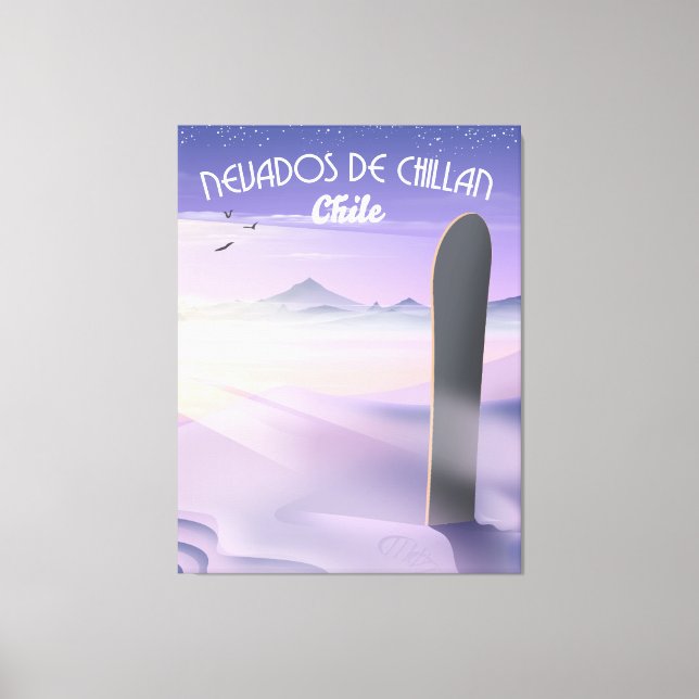 Nevados de Chillan, Chile Snowboarding poster. Canvas Print (Front)