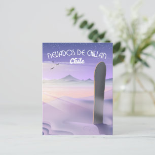 Nevados de Chillan, Chile Snowboarding poster. Postcard
