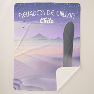 Nevados de Chillan, Chile Snowboarding poster. Sherpa Blanket
