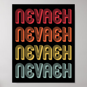 Nevaeh Gift Name Personalised Retro Vintage 80s 90 Poster