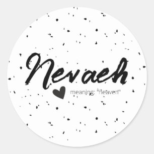 Nevaeh Name Meaning Minimal Modern Black Labels