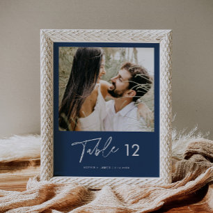 NEVE Navy Blue Photo Table Number 8x10 Poster