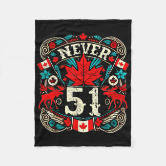 Never 51 Canada Maple Leaf Vintage Distressed Cana Fleece Blanket